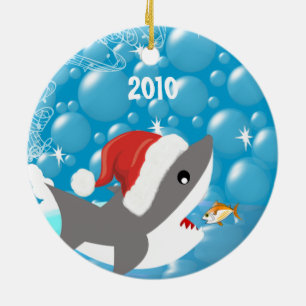 Shark Christmas Family Photo Ornament