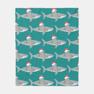 Shark Christmas Fleece Blanket