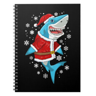 Shark Christmas Gift Boys Kids Santa Sharkmas Xmas Notebook