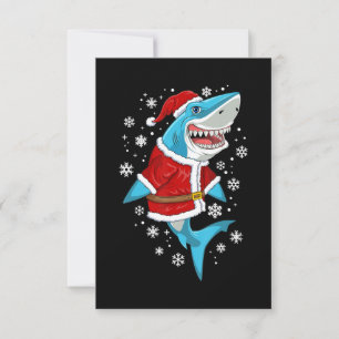 Shark Christmas Gift Boys Kids Santa Sharkmas Xmas Thank You Card