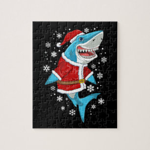 Shark Christmas Gift Santa Gifts Jigsaw Puzzle