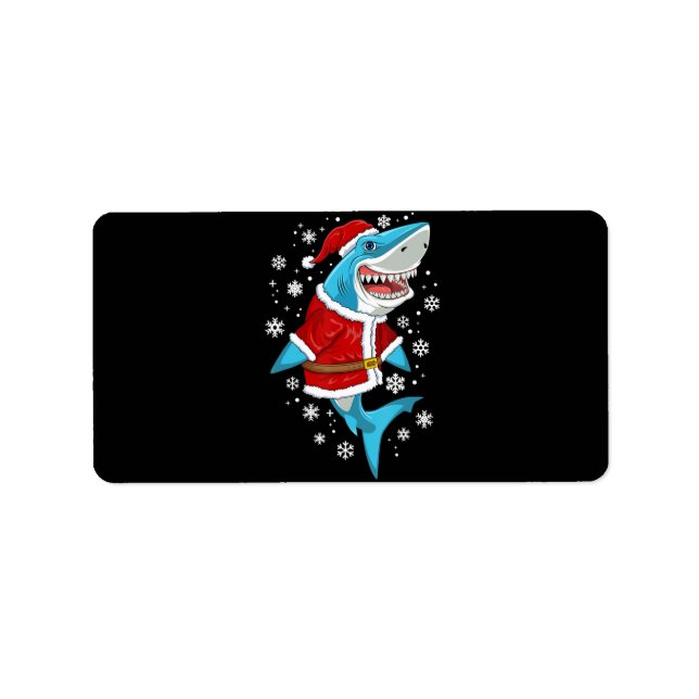 Shark Christmas Gift Santa Gifts Label (Front)