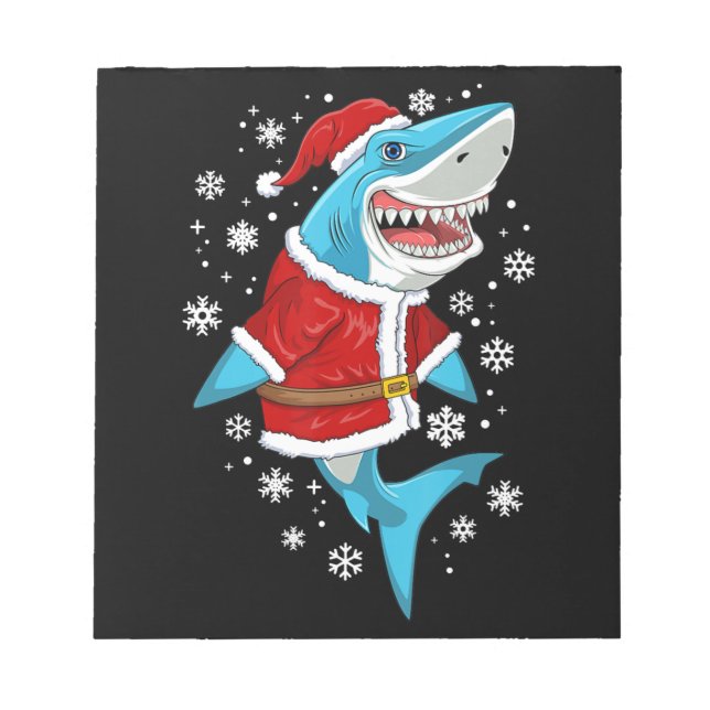 Shark Christmas Gift Santa Gifts Notepad (Front)