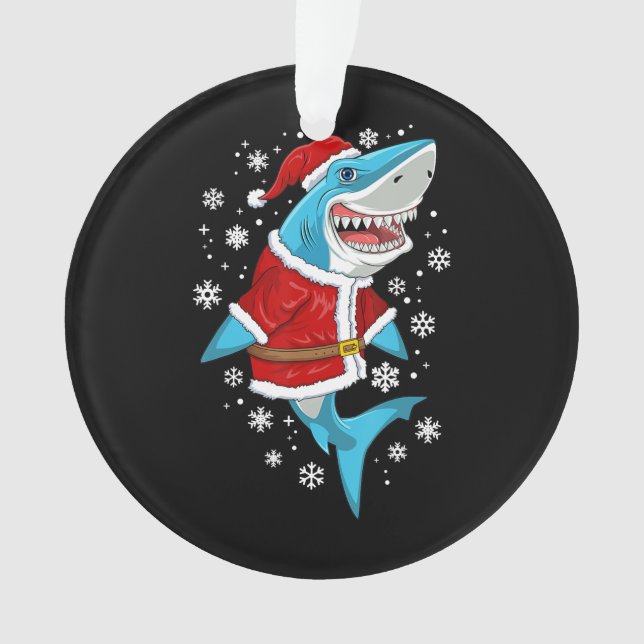 Shark Christmas Gift Santa Gifts Ornament (Front)