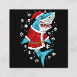 Shark Christmas Gift Santa Gifts Square Business Card
