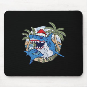 Shark Christmas In July Tropical Beach Summer Vaca Mouse Mat