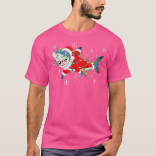 Shark Christmas Lighting Santa Shark Xmas T-Shirt