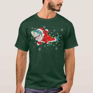 Shark Christmas Lighting Santa Shark Xmas T-Shirt