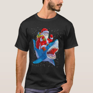 Shark Christmas Men Boys Shark Lover Santa Claus T-Shirt