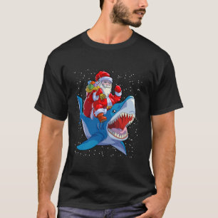 Shark Christmas Men Boys Shark Lover Santa Claus T-Shirt