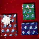 Shark Christmas Santa Hat Gift Wrapping Paper Sheet<br><div class="desc">Funny Shark Christmas Santa Hat Gift ,  Best Sea Animal Gift For Boys Girls Mens and Womens</div>