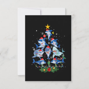 Shark Christmas Tree Funny Shark Lover Christmas P Thank You Card