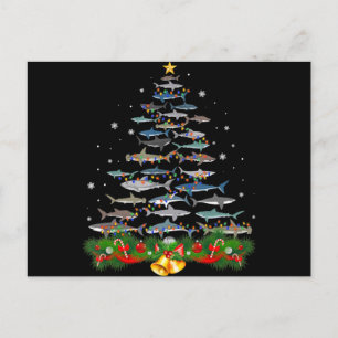 Shark Christmas Tree Shark Lovers Gifts Holiday Postcard
