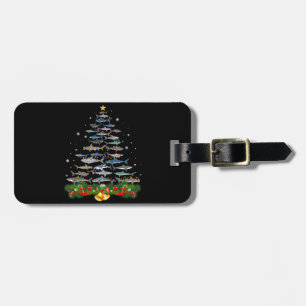 Shark Christmas Tree Shark Lovers Gifts Luggage Tag