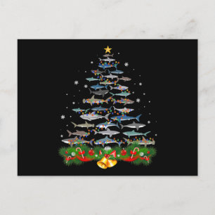 Shark Christmas Tree Shark Lovers Gifts Men Women Announcement Postcard