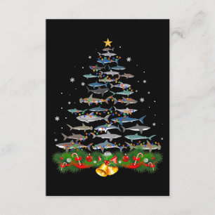 Shark Christmas Tree Shark Lovers Gifts Men Women Enclosure Card