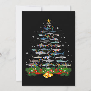 Shark Christmas Tree Shark Lovers Gifts Men Women Holiday Card
