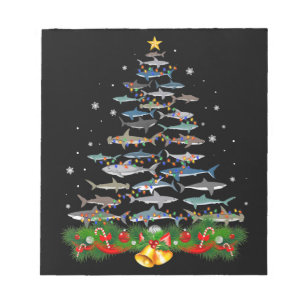 Shark Christmas Tree Shark Lovers Gifts Men Women Notepad