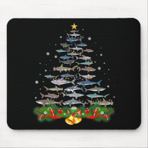 Shark Christmas Tree Shark Lovers Gifts Mouse Mat