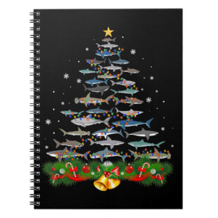 Shark Christmas Tree Shark Lovers Gifts Notebook