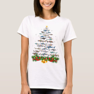 Shark Christmas Tree Shark Lovers Gifts T-Shirt