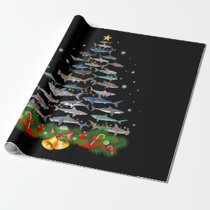 Shark Christmas Tree Shark Lovers Gifts Wrapping Paper