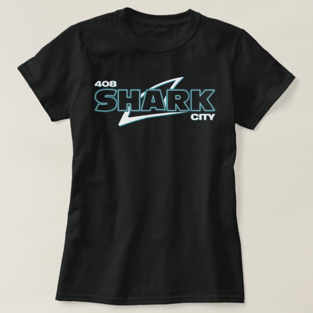 Shark City, San Jose Savages, San Jo, 408, SJ San  T-Shirt (Design Front)