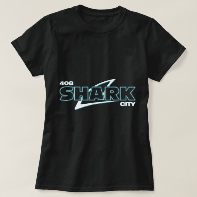 Shark City, San Jose Savages, San Jo, 408, SJ San  T-Shirt (Design Front)
