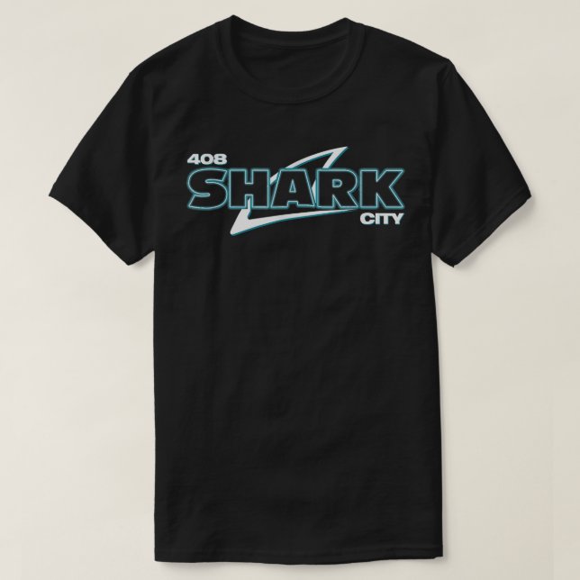 Shark City, San Jose Savages, San Jo, 408, SJ San  T-Shirt (Design Front)