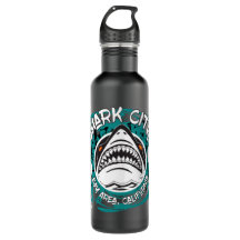 Shark City Teal Grunge Waterbottle