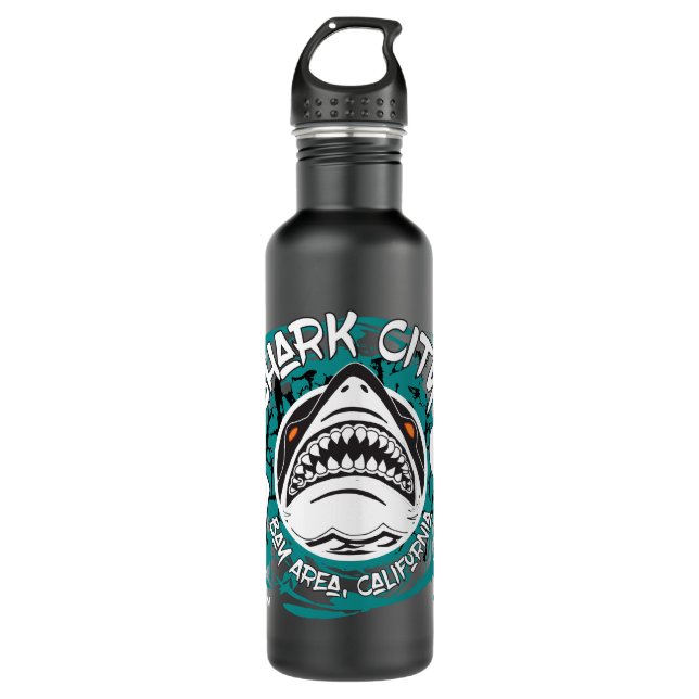 Shark City Teal Grunge Waterbottle 710 Ml Water Bottle (Front)