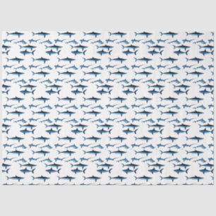 Shark Coastal Theme Blue Decoupage Tissue Paper
