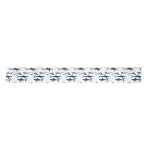 Shark Coastal Theme Blue Decoupage Tissue Paper Satin Ribbon