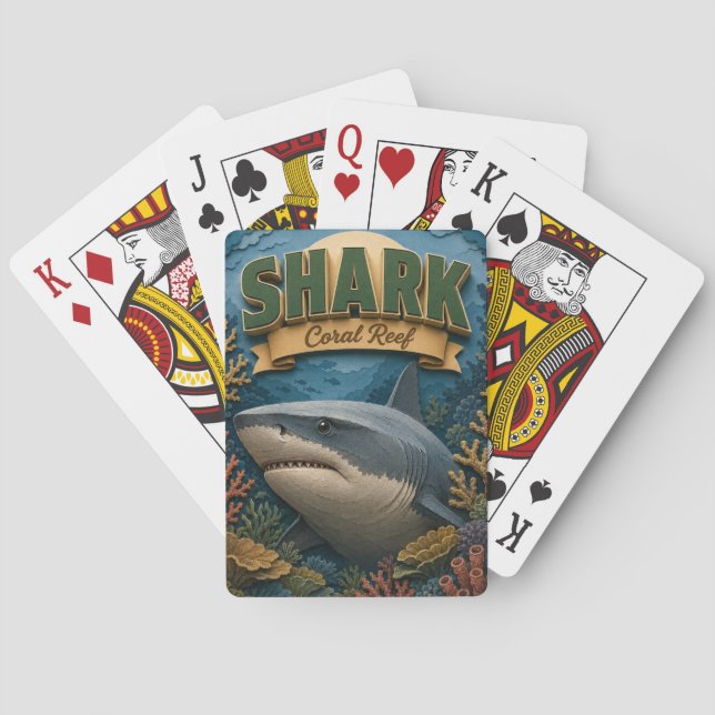 Shark Coral Reef POPCUT Playing Cards (Back)