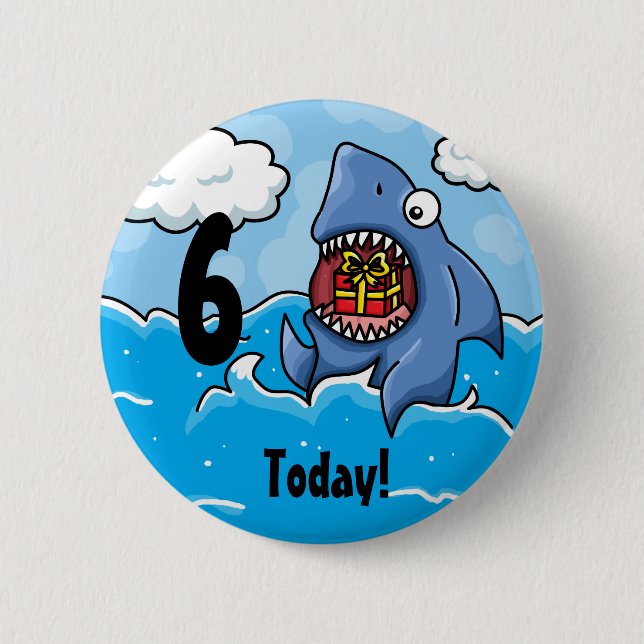 Shark Customisable birthday badge (Front)