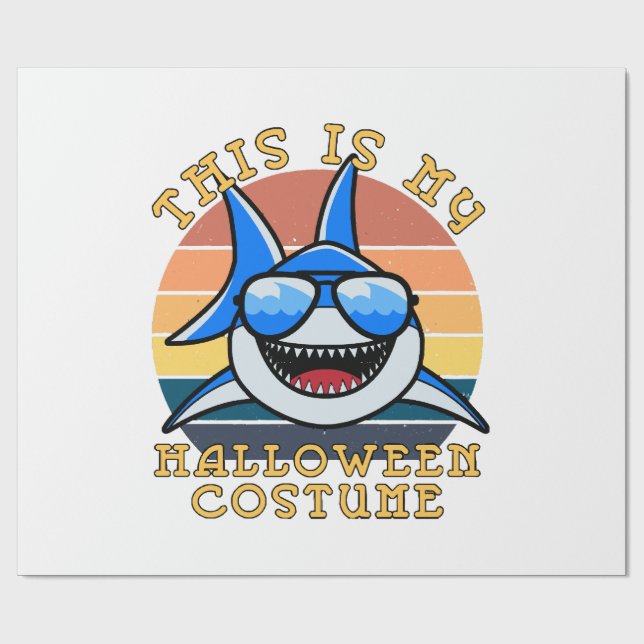 Shark Daddy Spooky Sunset Funny Wrapping Paper (Flat)