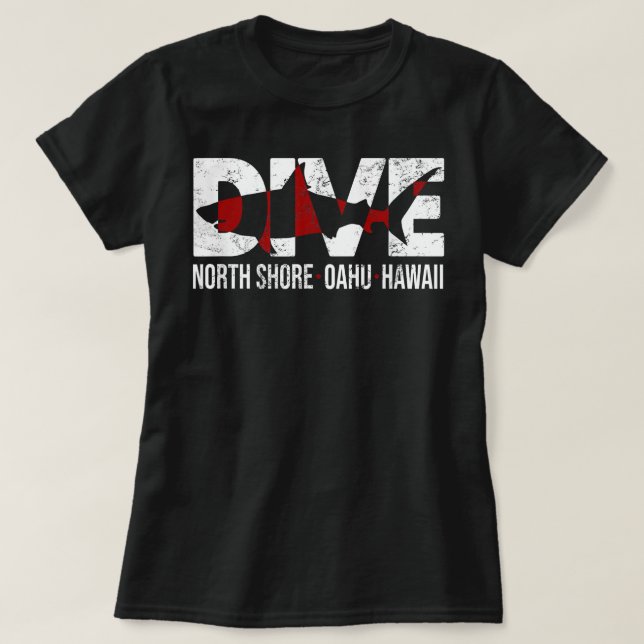 SHARK DIVE Hawaii North Shore SCUBA DIVING  T-Shirt (Design Front)