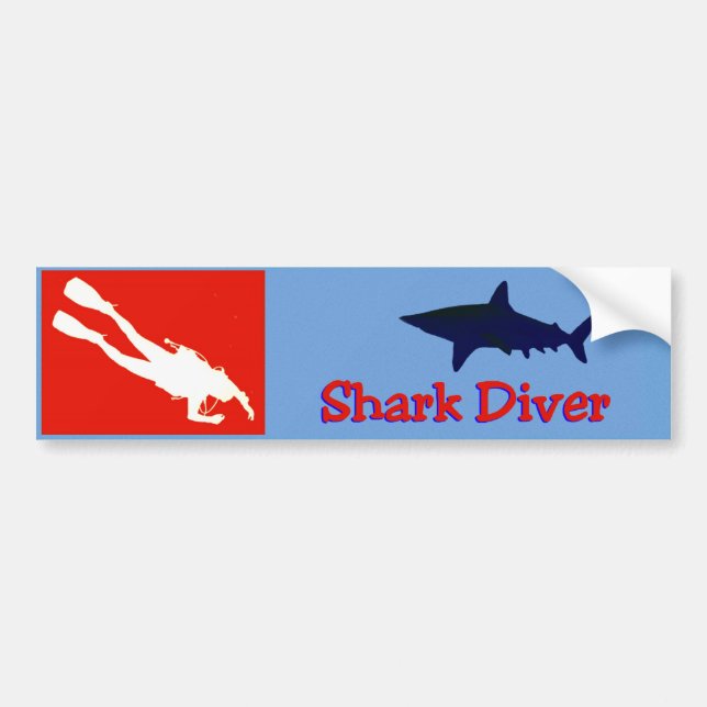Shark diver bumper sticker (Front)
