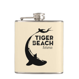 Shark Diving at Tiger Beach Hip Flask