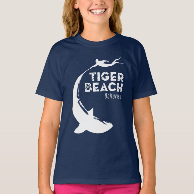 Shark Diving at Tiger Beach T-Shirt (Front)