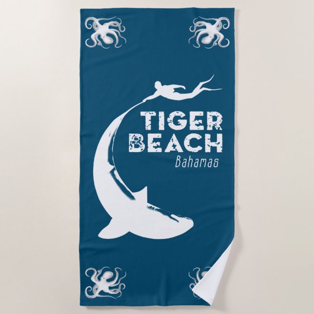 Shark Diving at Tiger Beach Towel (Front)