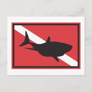 Shark Diving Flag Postcard