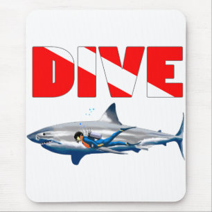 Shark Diving Mouse Mat