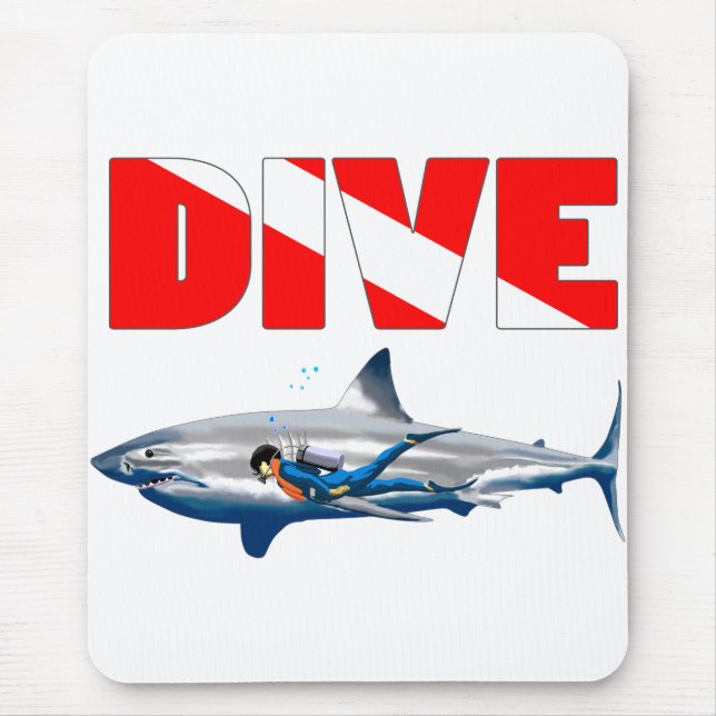Shark Diving Mouse Mat (Front)