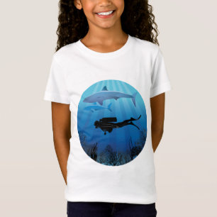 Shark Diving Scuba Diver Underwater T-Shirt