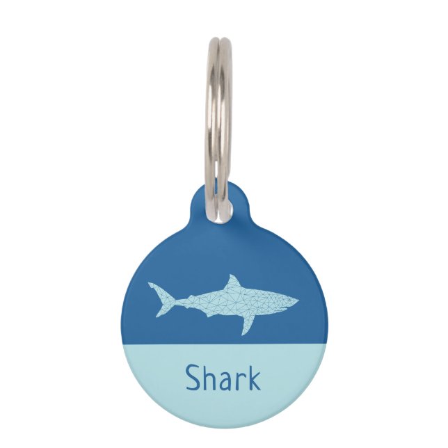 Shark Dog Cat Name Pet Tag (Front)