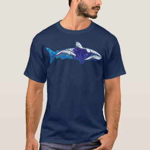 Shark double eposure Shark waves design T-Shirt