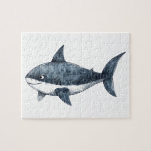 Shark drawing Small Jigsaw Puzzle