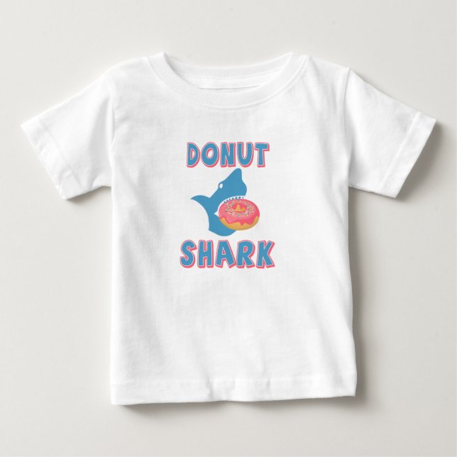 Shark eating a doughnut baby T-Shirt (Front)