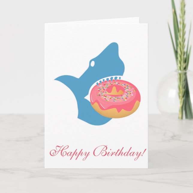 Shark eating a doughnut card (Front)